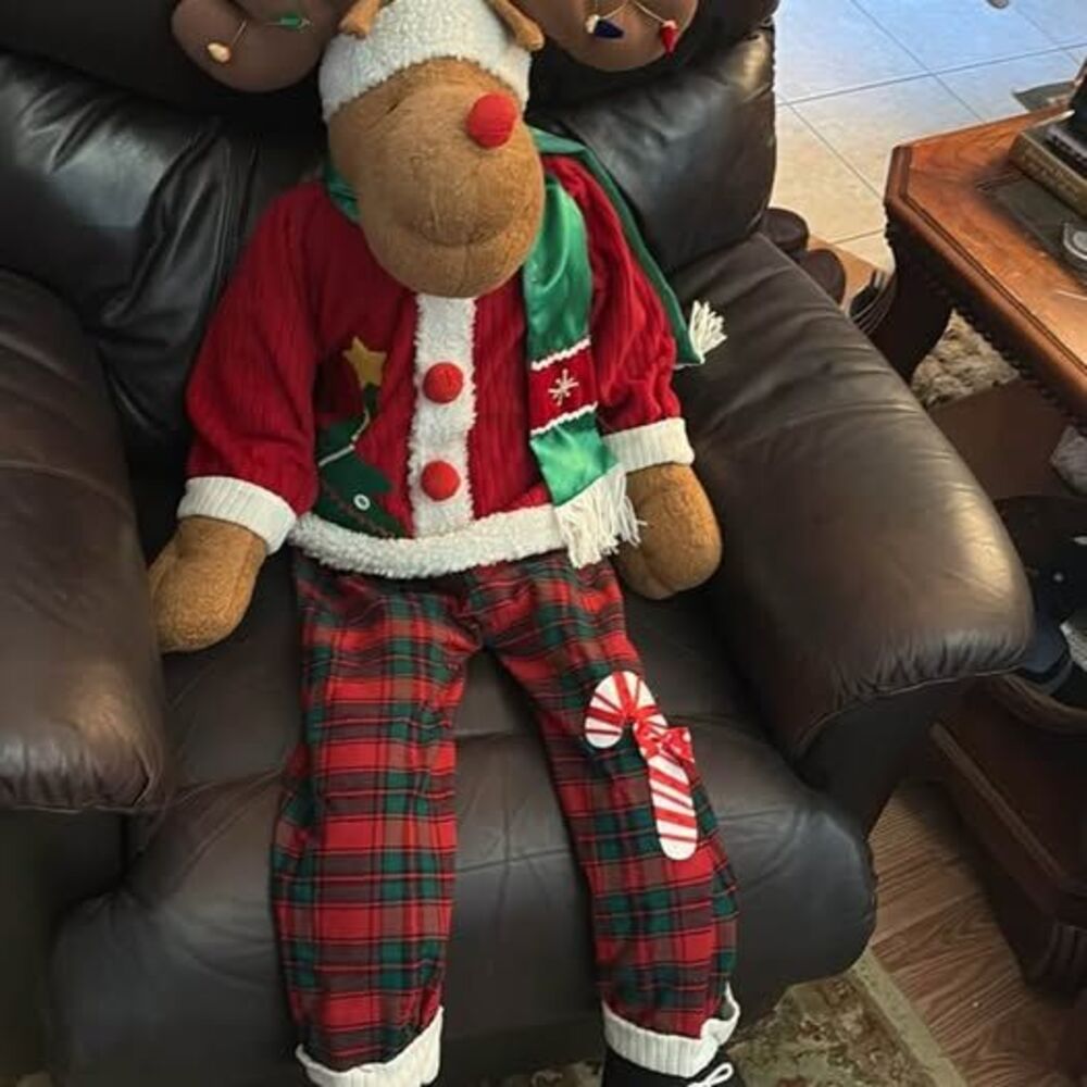 Very Large Plush Christmas Reindeer Decoration